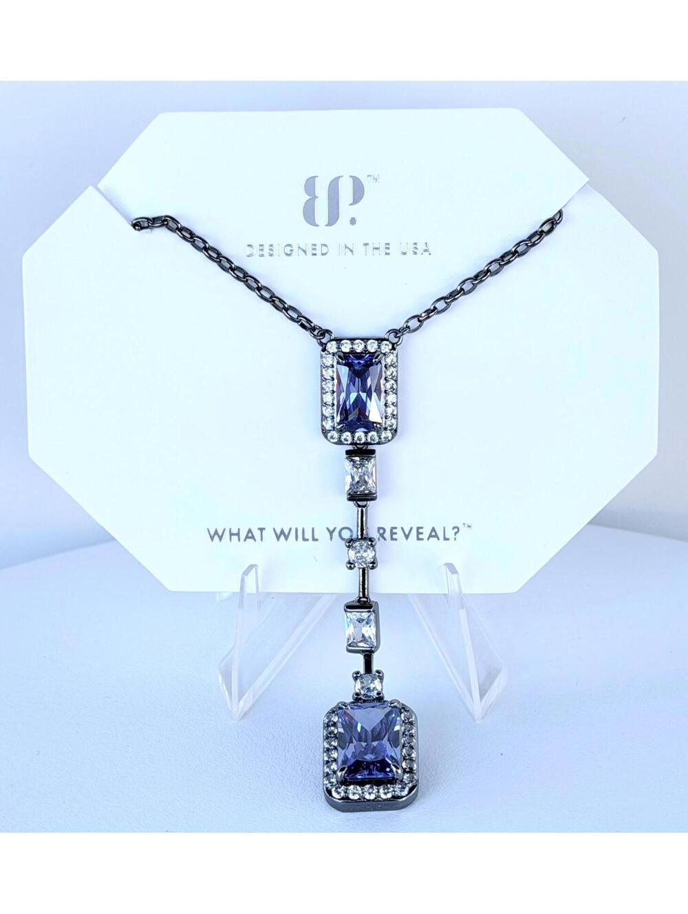 Bomb Party December Necklace "A Moment For The Queen" Tanzanite on Hematite
